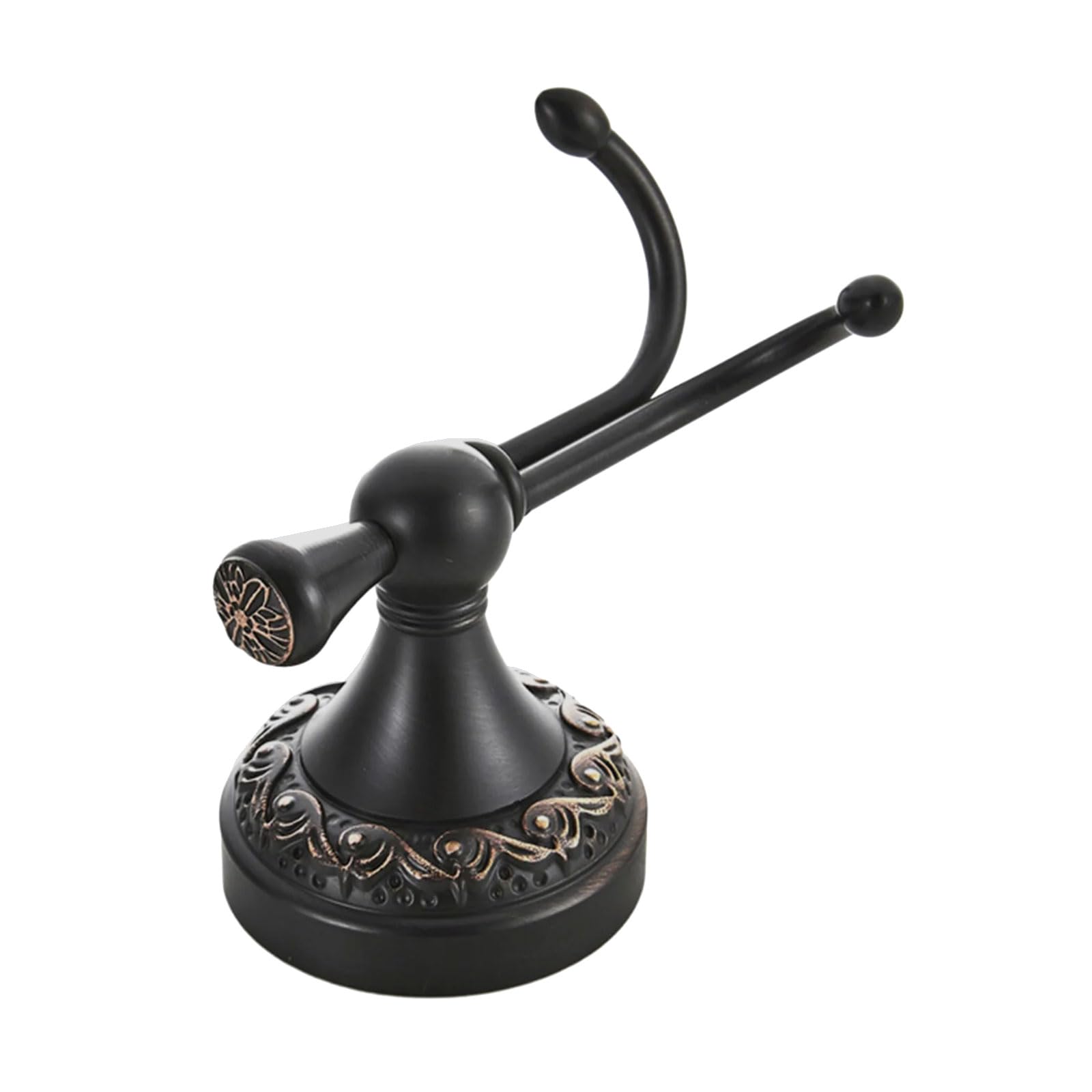 Antique Metal Entryway Coat Rack with Ornate Detailing, Quick-Mount Wall Hook for Jackets Bags Serviceable Brass Hangers Decorative Hallway Coat Hangers