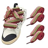 UamGlsob 2 Pair 3/32'(3cm) Thick Original Fat Shoe Laces, Jumbo Chunky Shoelaces Strings Replacement Laces for Lanvin Sneakers (Red+Yellow, 54''/140cm)