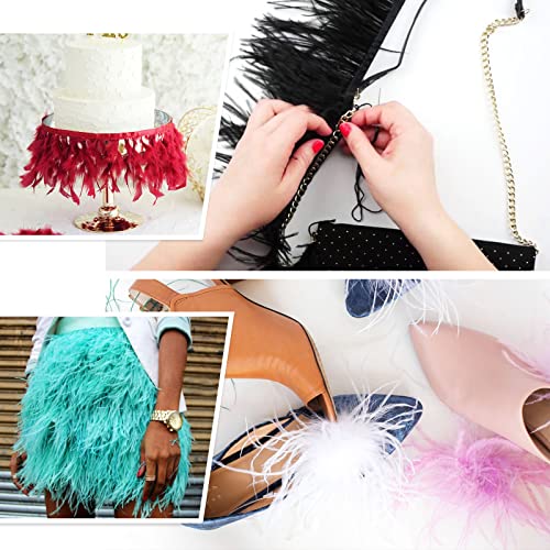 2 Yard Long Turkey Chandelle Turkey Fluff Feather Fringe Trim,Dress Sewing Clothes Accessories. 6"-7" Height Garment Accessories Feather DIY (Black) 2 Yard Long Turkey Chandelle Turkey Fluff Feather Fringe Trim,Dress Sewing Clothes Accessories. 6"-7" Height Garment Accessories Feather DIY (Black)