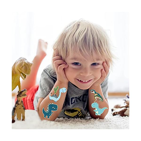 Leesgel 20 Blätter Dino Tattoo Kinder, Leucht Dino Temporäre Tattoos Aufkleber Kinder, Leucht Dino Geburtstag Deko… – Bild 10