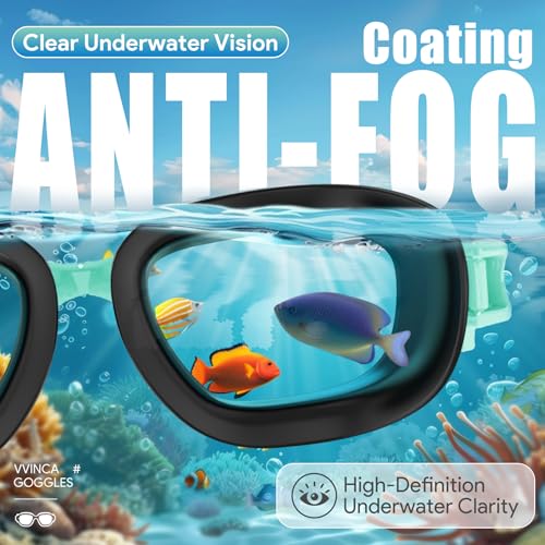 Image of Vvinca Kids Swim Goggles, Swimming Goggles for Kids 3-14 Anti-Fog UV Protection No Leak Pool Glasses for Boys Girls