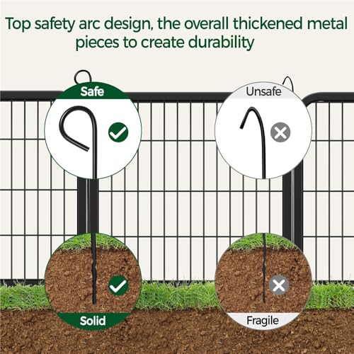 Image of Yaheetech 24in x 12ft Rustproof Foldable Metal Decorative Garden Fence
