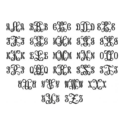 Monogram Vine Font Patch Iron-On Or Sew-On Applique Embroidered Patch #3 For Uniforms, Backpacks, Christmas Stockings, Luggage #TOP2