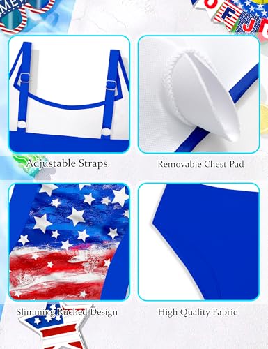 Image of Girls Tankini Swimsuit Solid Color Blocking Two Piece Bathing Suit Ruched Slimming Teen Girls' Swimwear for 9-18Years