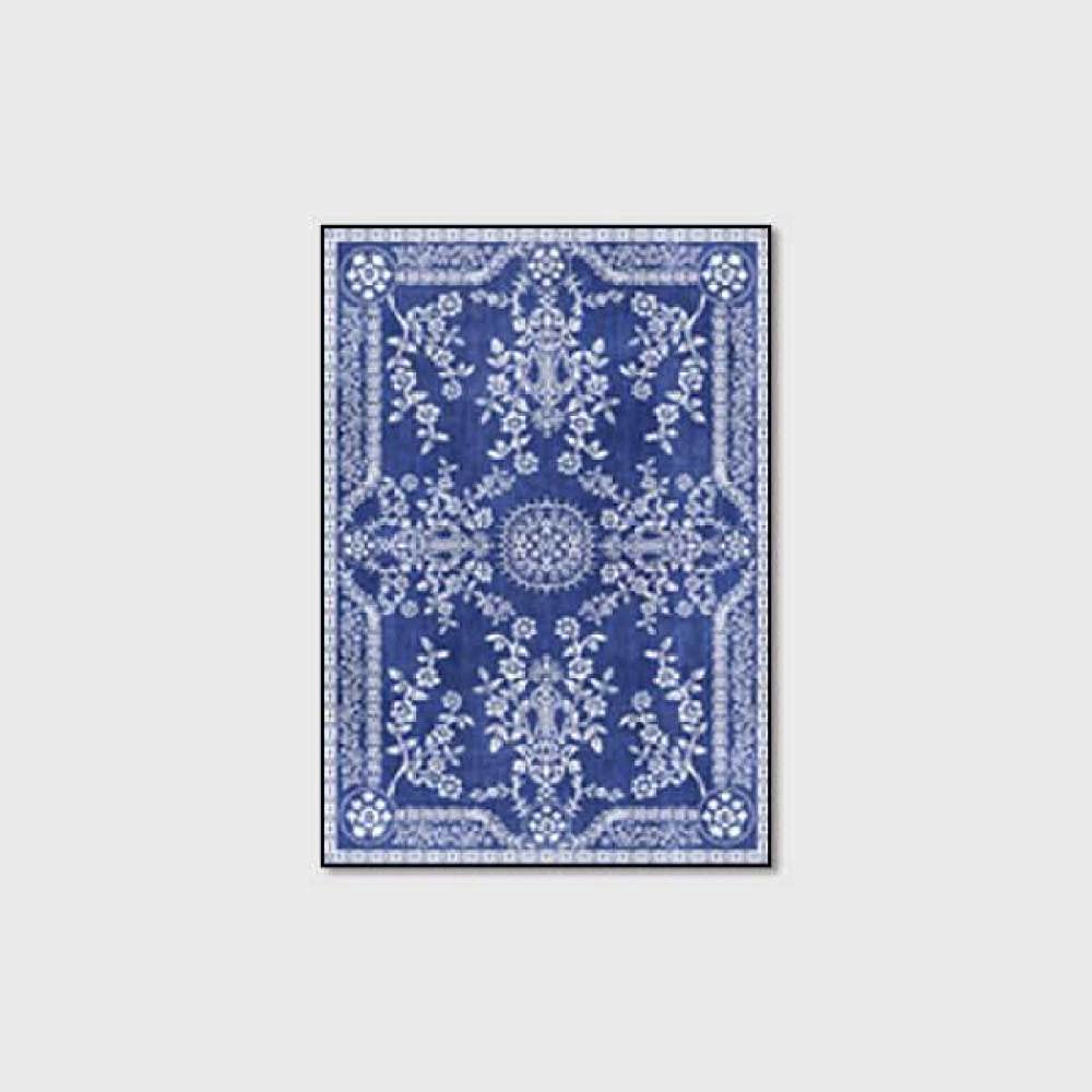 Home Decor Rugs Yoga Mat Antiestáticas Lavables Home Alfombra Exótico Estilo Étnico Europeo Elegante Flor Azul Monocromo160*200cm (5'3''x6'6'')