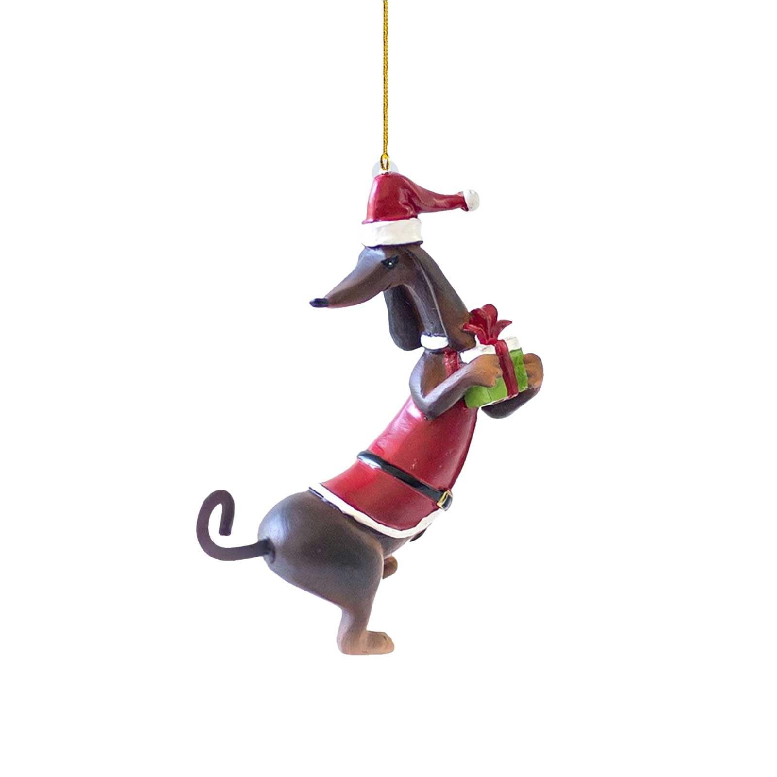 Adornos para decoración del hogar, adornos de Navidad personalizados para perros, cachorros, adornos de Navidad, adornos de Navidad, adorno de Navidad, divertido perro salchicha, decoración colgante