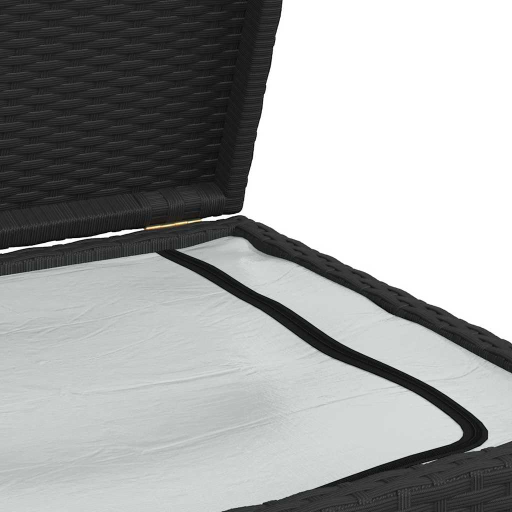 vidaXL Skrzynia ogrodowa, czarna, 120 x 50 x 60 cm, rattan PE