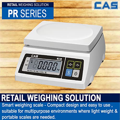 Image of CAS SW Digital Retail Weighing Machine 5kg Capacity | 500mg Precision | Dual LCD Display | Pan Size 230x190mm | Electronic Compact Table-Top Scale for Grocery, Fruits & Vegetables