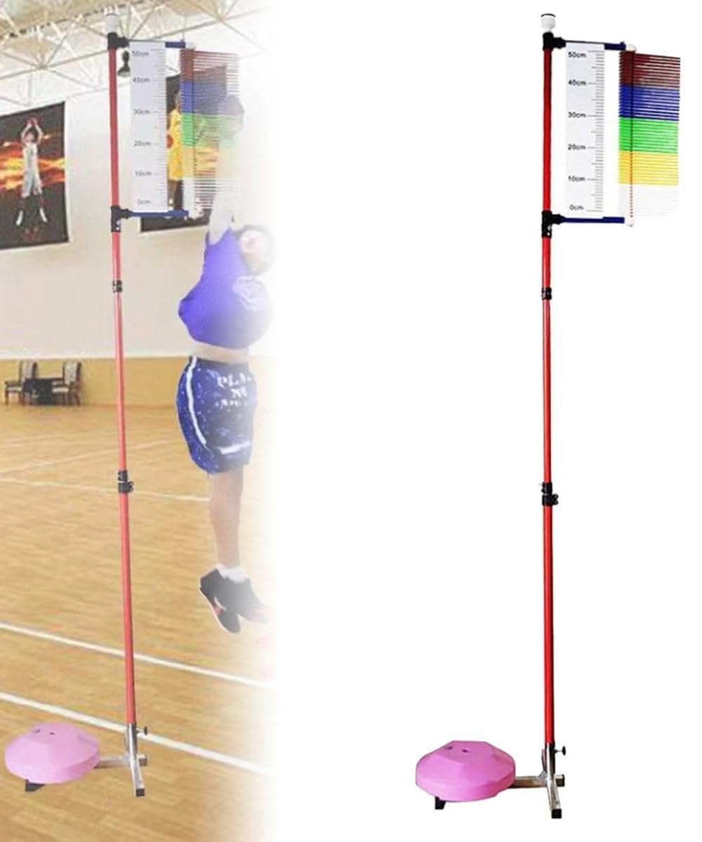 Wangyyds Adjustable Height Vertical Jump Tester, Jumping Test Assessment Tool, Stand-Alone Vertical Jump Tester Pole, Metal Gym School Vertical Leap Measurer, Physical Training Coordination