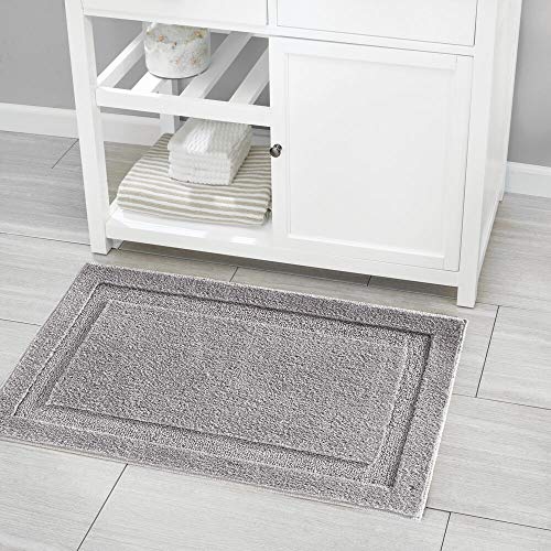 mDesign Soft Microfiber Polyester Non-Slip Rectangular Spa Mat, Plush Water Absorbent Accent Rug for Bathroom Vanity, Bathtub/Shower - Machine Washable, 34