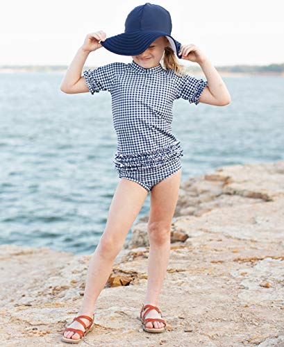Image of RuffleButts Baby /Toddler Girls UPF 50+ Sun Protective Wide Brim Swimwear Sun Hat