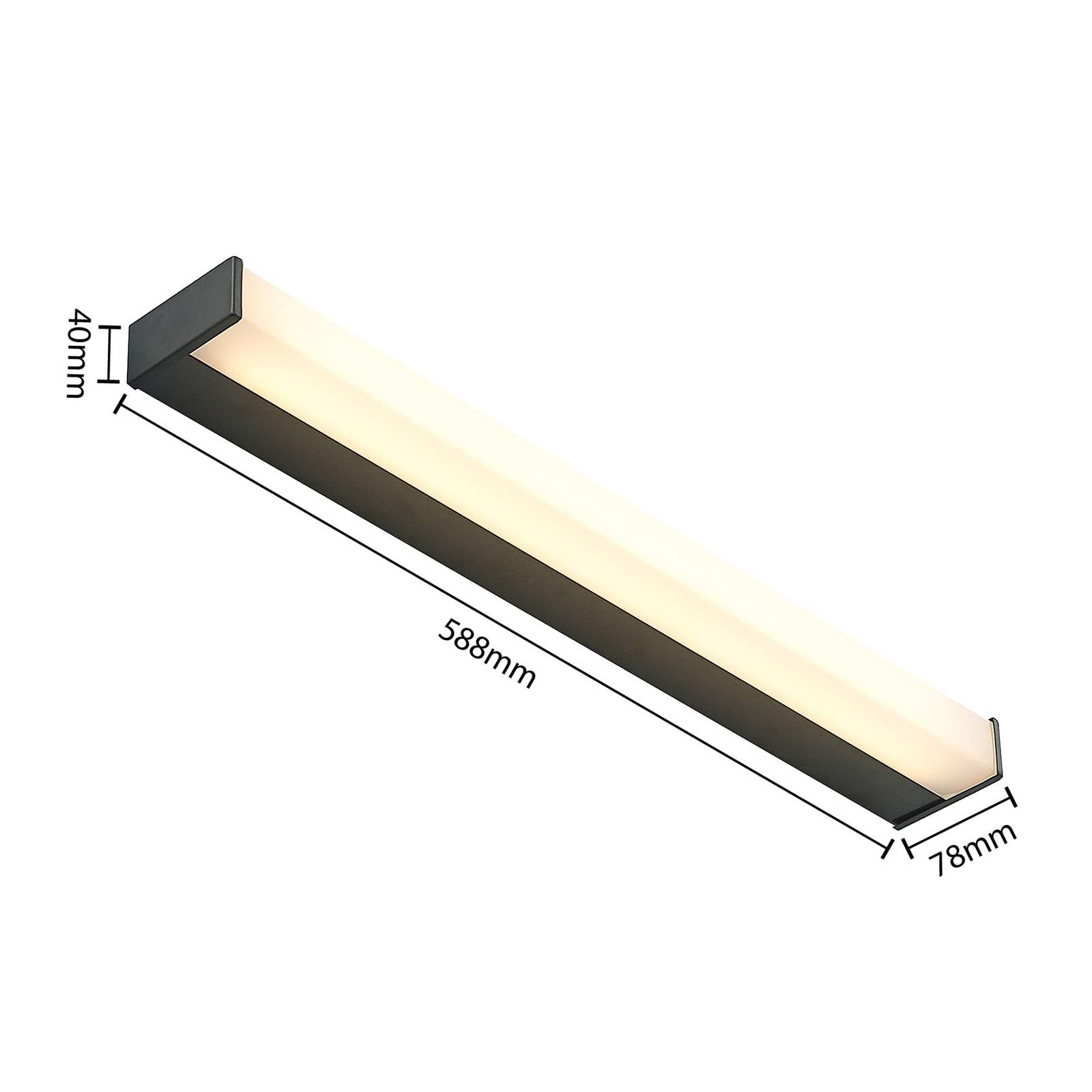 Lindby LED Wandleuchte, Wandlampe Bad Ulisan (spritzwassergeschützt (Modern) in Schwarz aus Aluminium (1 flammig) - Wandleuchten Spiegelleuchte Badezimmer Wandbeleuchtung Badezimmerleuchte