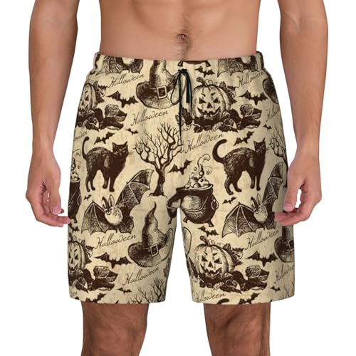 Short de plage double couche EdWal imprimé chapeau de sorcière premium