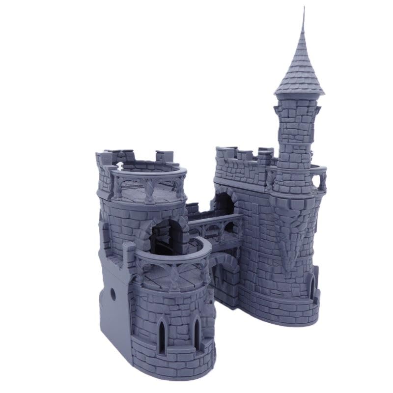 QP3D - Barbican Gate Castle - Fantasy Building Terrain Scenery for Tabletop & RPG 28-32mm Miniatures Wargame Props DnD D&D, 3D Printed and Paintable (Classic Wall)
