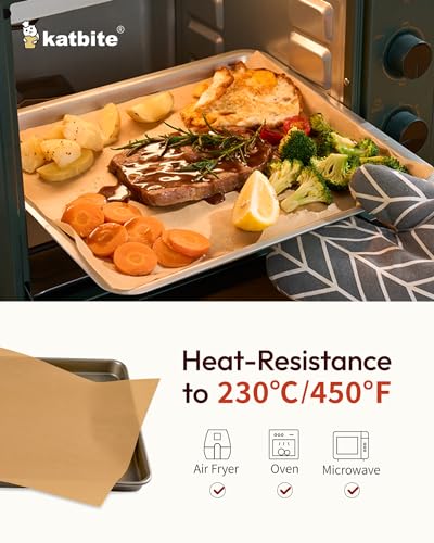 Image of Katbite 400PCS Unbleached Parchment Paper Sheets, 12 x 16 IN Pre-Cut Baking Parchment, Extra Strong, Heavy Duty Non-Stick Baking Paper for Half Sheet Cookie Bread Cake Pans, Grilling Meat Pizza,Oven