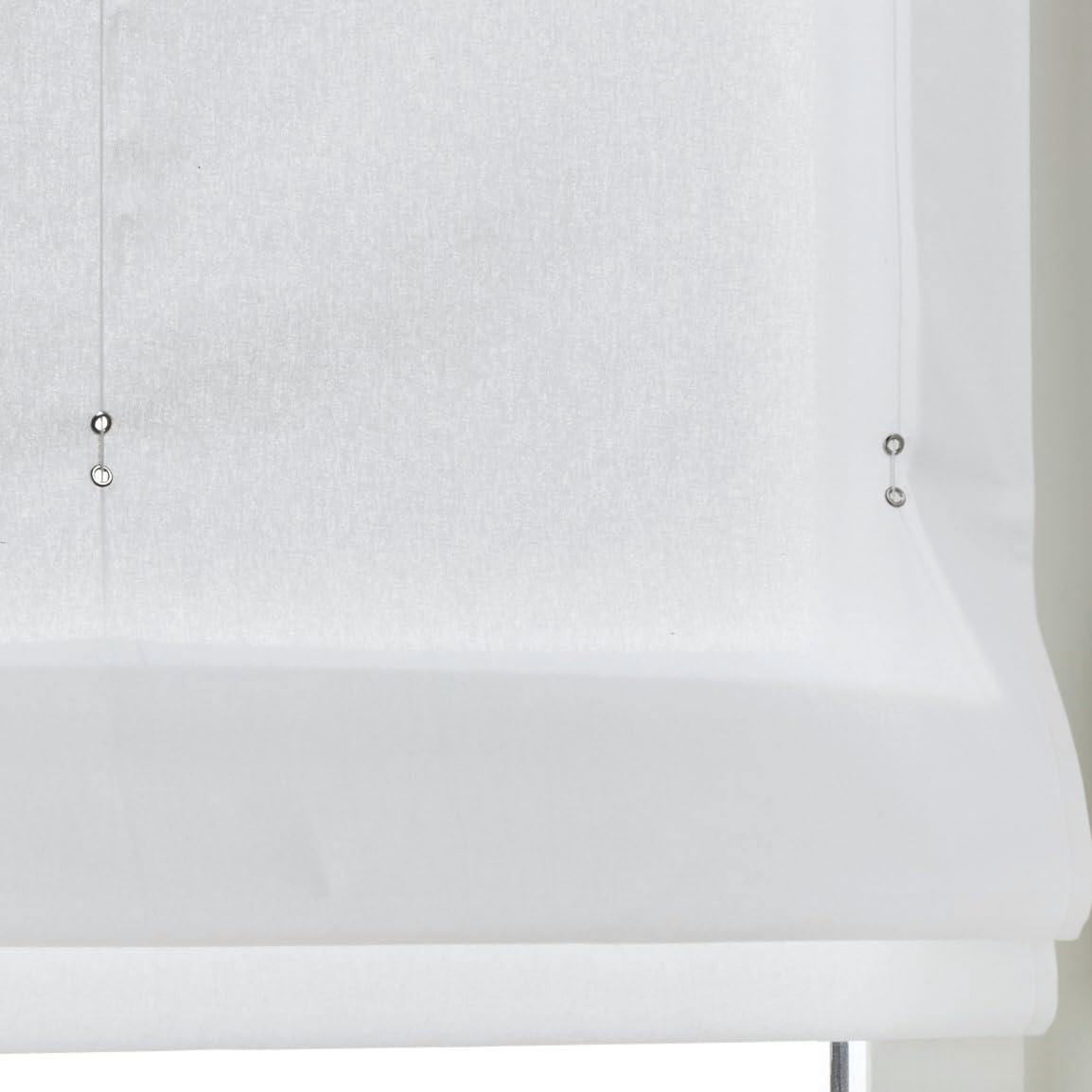Stig - Tenda a pacchetto in 100% cotone, tinta unita, opaca, senza fori, con ganci per finestra, larghezza 60 x altezza 140 cm, colore: bianco