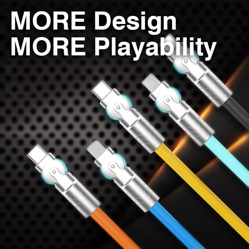 Image of OCTOPUSPRIME C Type Cable 33W Fast Charging Android Charger Cable Fast charging180 Rotating 1.2 MTR with LED Indicator USB to Type C Cable with 3A Rapid Charging 480mbps Data Transmission