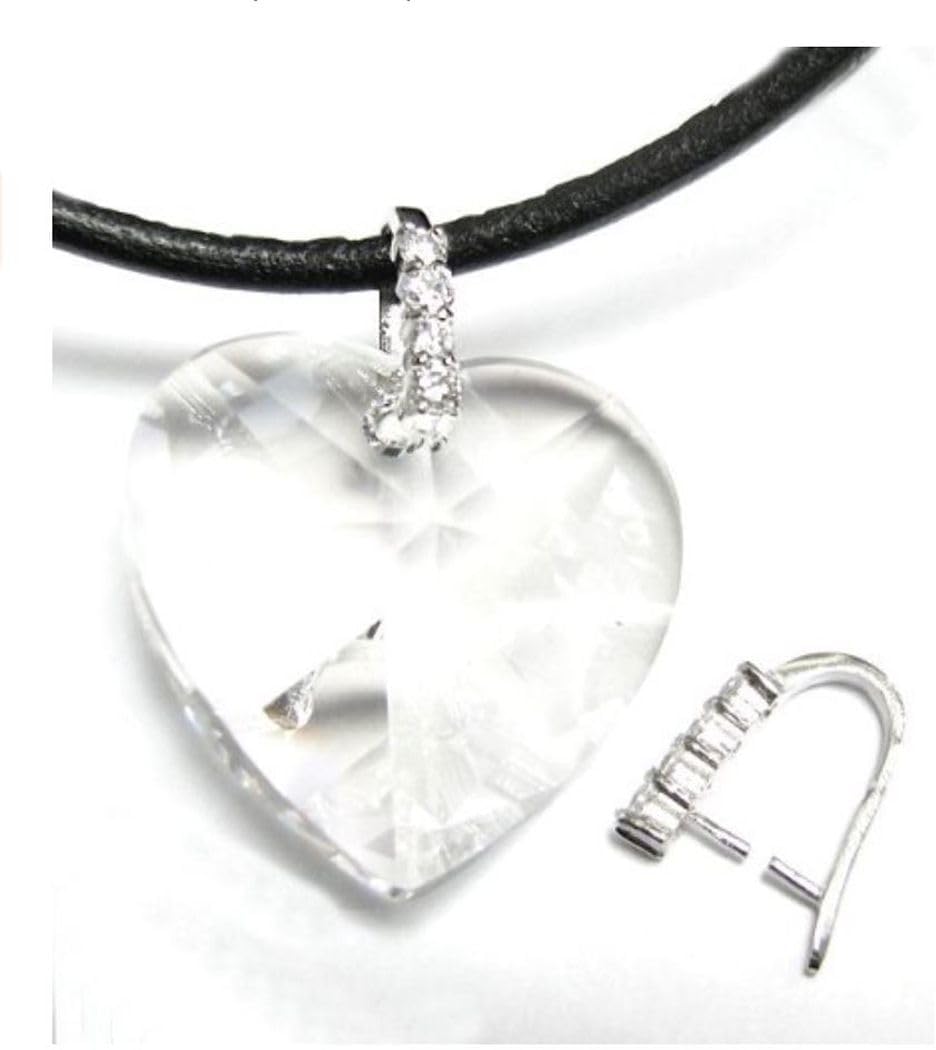 2pcs Adabele Authentic 925 Sterling Silver 15mm Pendant Clasp Pinch Bails Cubic Zirconia CZ Clip Tarnish Resistant for DIY Craft Jewelry Making SS203-3 - Image 3