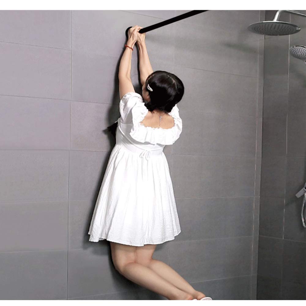 Wing Barra Cortina Ducha Esquina Forma de L Barra de Cortina de Ducha Curvada de Acero Inoxidable, para Baño, Tienda De Ropa, Negro,90×90cm