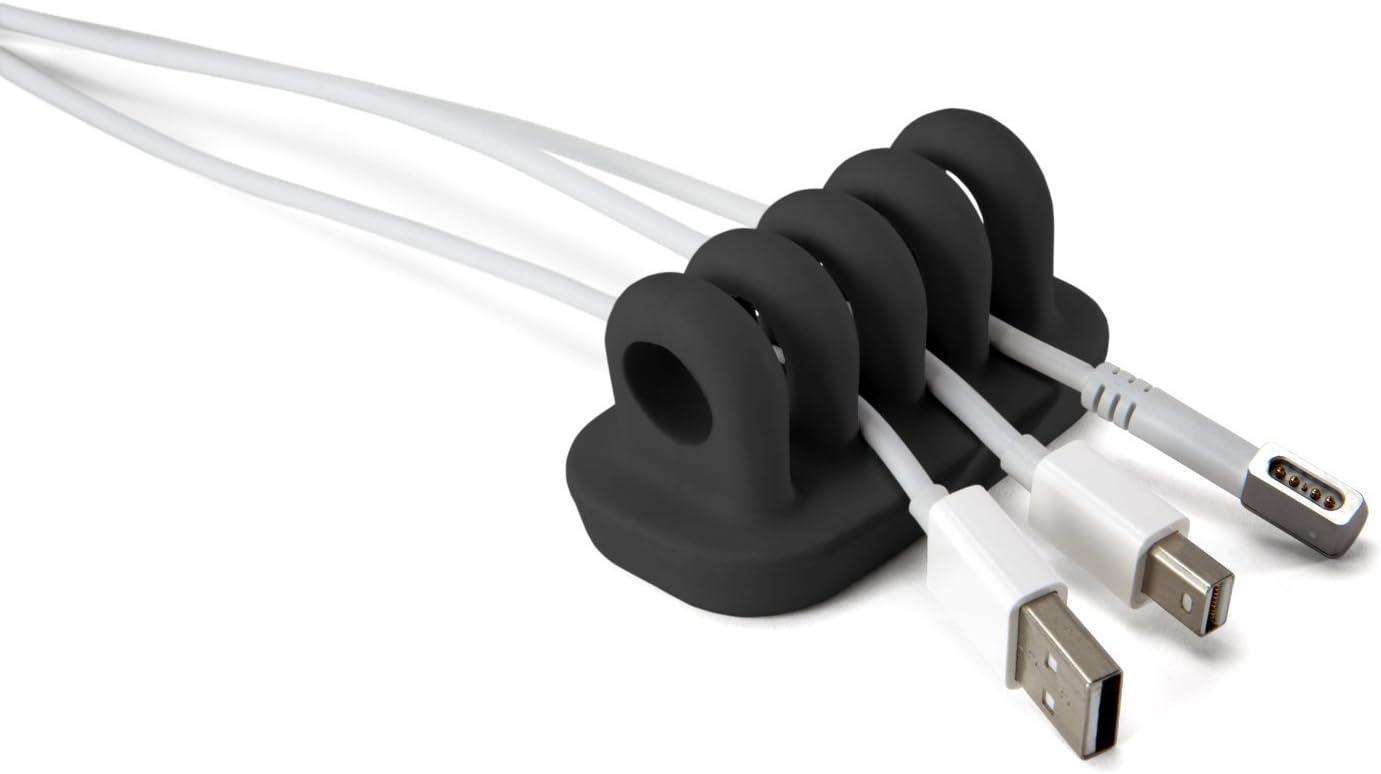 Toysdone Cordies Desktop Cable Management for Power Cords and Charging Accessory Cables Black
