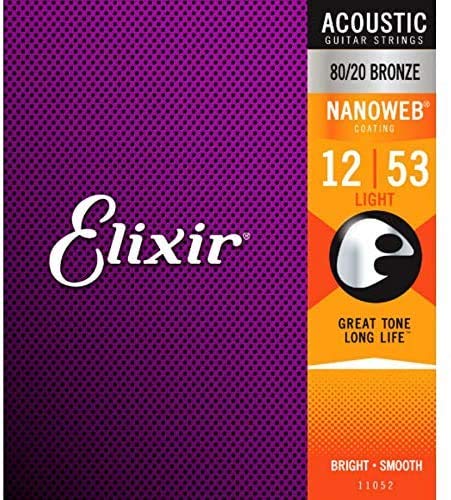 Elixir Strings 80/20 Cordes pour guitare acoustique Bronze Revêtement Nanoweb Light (.012-.053) - Les Beatles, Paul McCartney, John Lennon, RIngo Starr, George Harrison Elixir Strings 80/20 Cordes pour guitare acoustique Bronze Revêtement Nanoweb Light (.012-.053) – Image 3