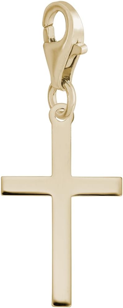 Cross Charm with Lobster Claw Clasp, Charms for Bracelets and Necklaces
