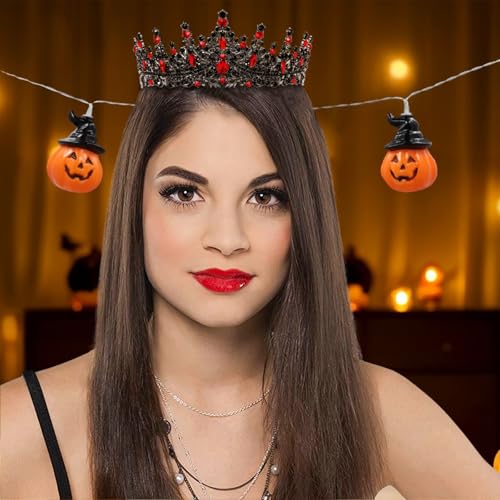 Image of Fesciory Birthday Crown for Women, Gold Plated Crystal Tiara with Sash