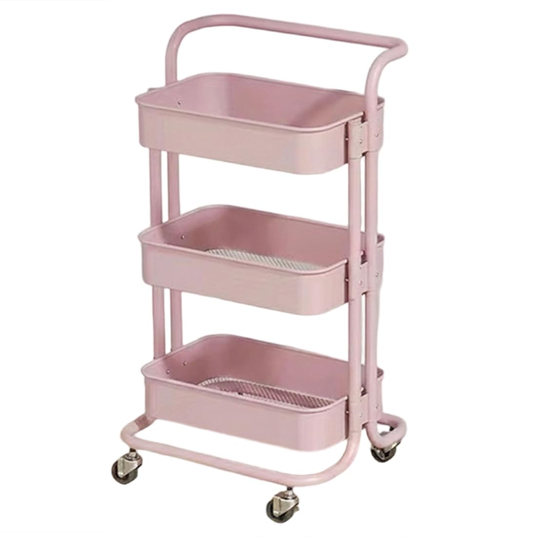 Hndhbfgrt 3-Tier Kitchen Cart with Wheels, Multifunctional Mobile Storage Snack Rack for Bedroom Living Room