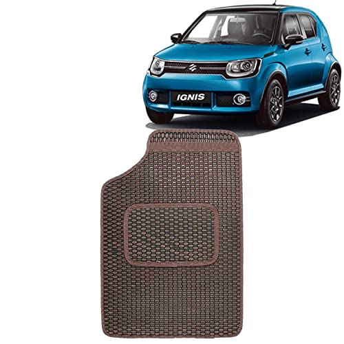 Image of Kingsway Dotted Design Car Floor Foot Mats Universal Fit for Maruti Suzuki Ignis, Model Year : 2016 Onwards, Water and Dustproof, Color Brown, Set of 5 Pieces