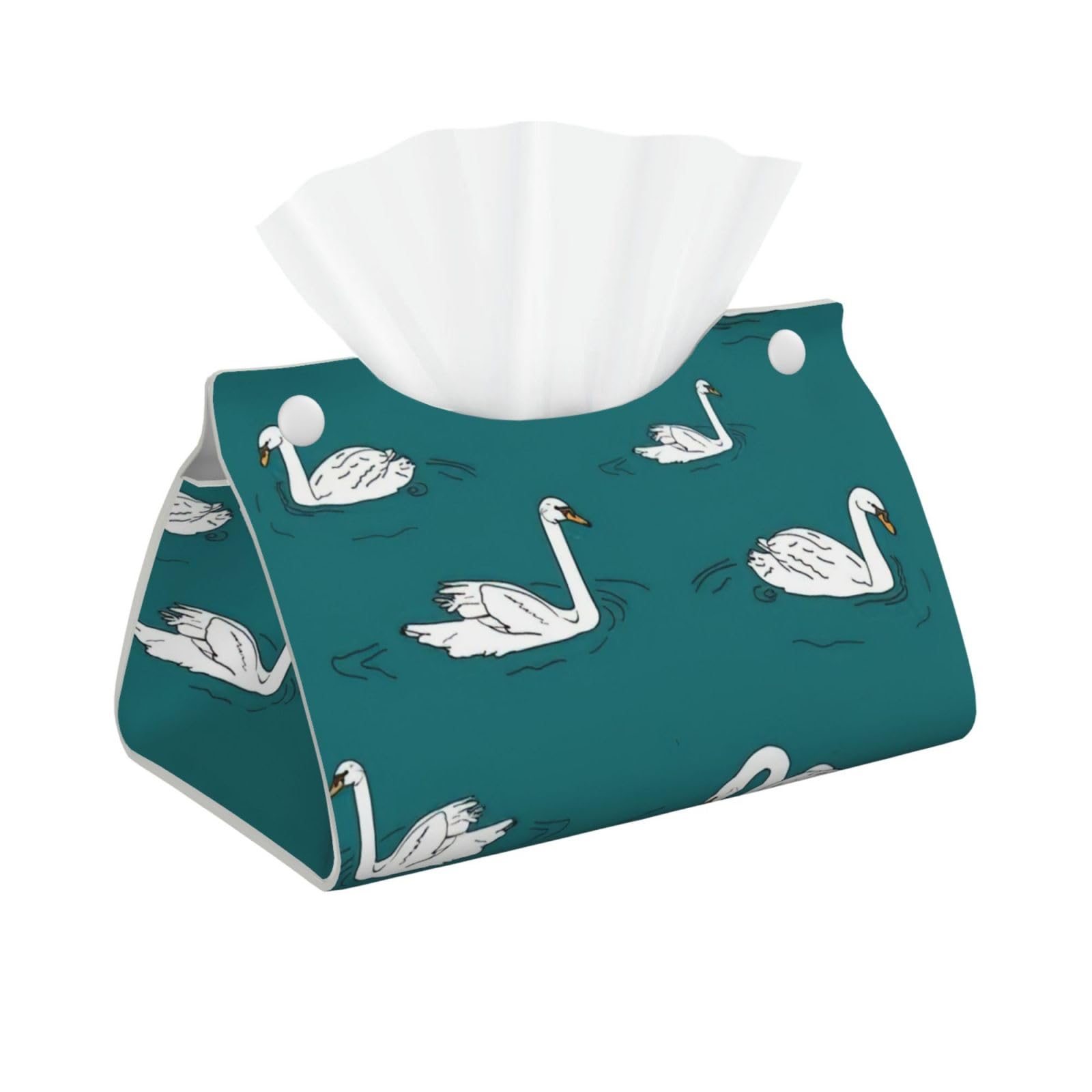 Cute Swans Print Long Tissue Box Cover Tissue Dispenser Box For Living Room, Office, Car, Bathroom