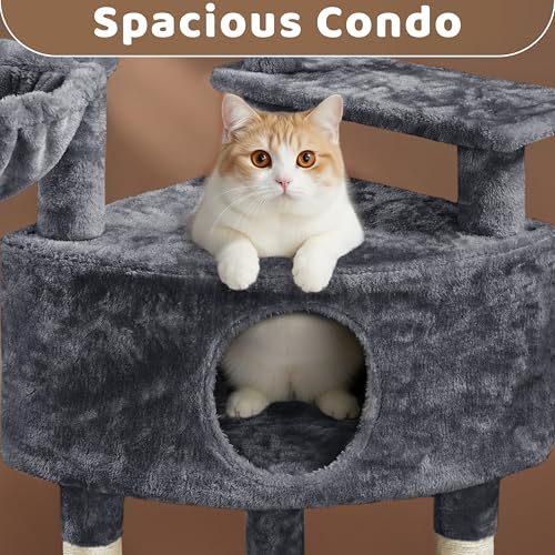 Árbol para gatos Yaheetech 46 pulgadas multi-nivel gris miniatura 4