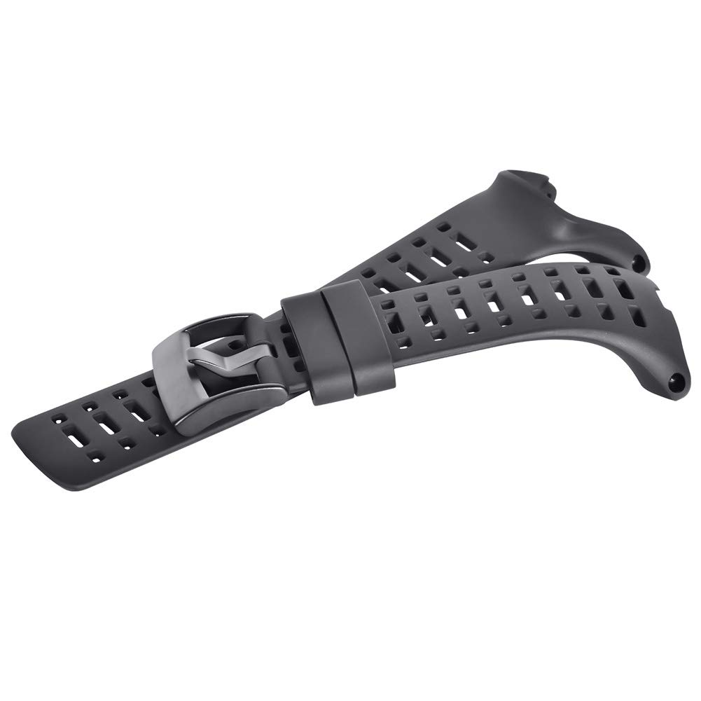 Bracelet de montre compatible avec Suunto Ambit, bracelet de rechange en caoutchouc TPU souple pour Smart Series 1/2/2S/2R/3 Sport/3 Run/3 Peak, noir