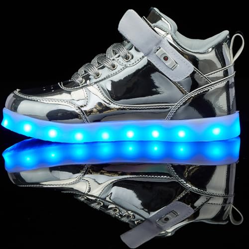 Image of SANYES LED Light Up Shoes for Men Women, USB Rechargeable High Top Glowing Sneakers, Luminous Dancing Shoes