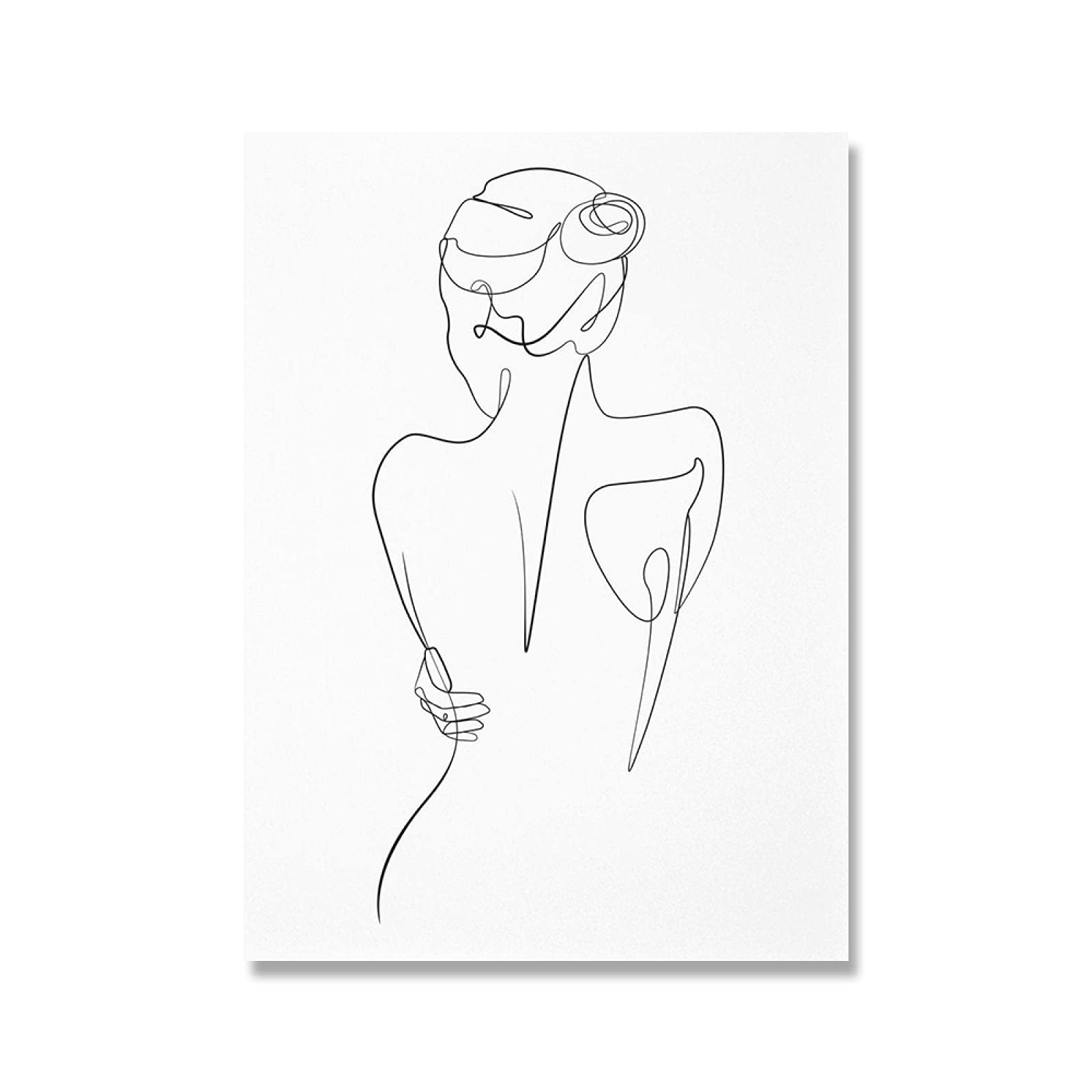 Amazon｜女性のワンラインアートデッサン絵キャンバス壁アート