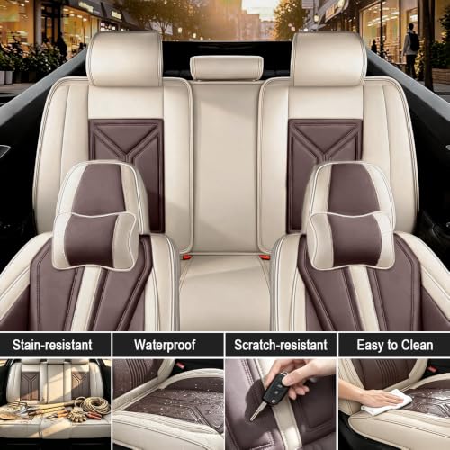 Image of Custom Car Seat Cover for Jeep Gladiator 2020-2026,Easy install,Beige Brown