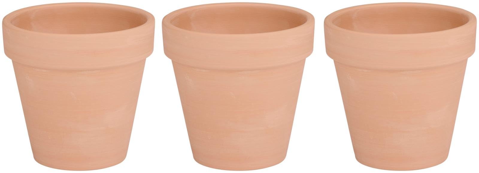Muddy Hands 3 Pack Terracotta Plant Pots with Drainage Hole – Small Clay Flower Pots for Indoor & Outdoor Plants, Herbs & Succulents – Breathable Garden Planters for Healthy Root Growth