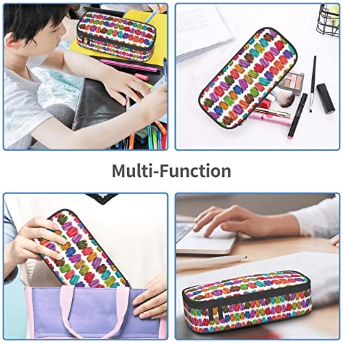 ZKZBDPLK Paradise Beach Trousse à crayons haute capacité avec impression complète – Fabriquée à partir de tissu Oxford durable, Pâtisseries aromatisées Macaron Biscuit, Taille unique, Ensemble – vue 6