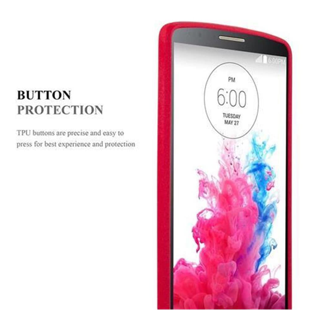 cadorabo Case works with LG G3 in JELLY RED - Shockproof and Scratch Resistant TPU Silicone Cover - Ultra Slim Protective Gel Shell Bumper Back Skin