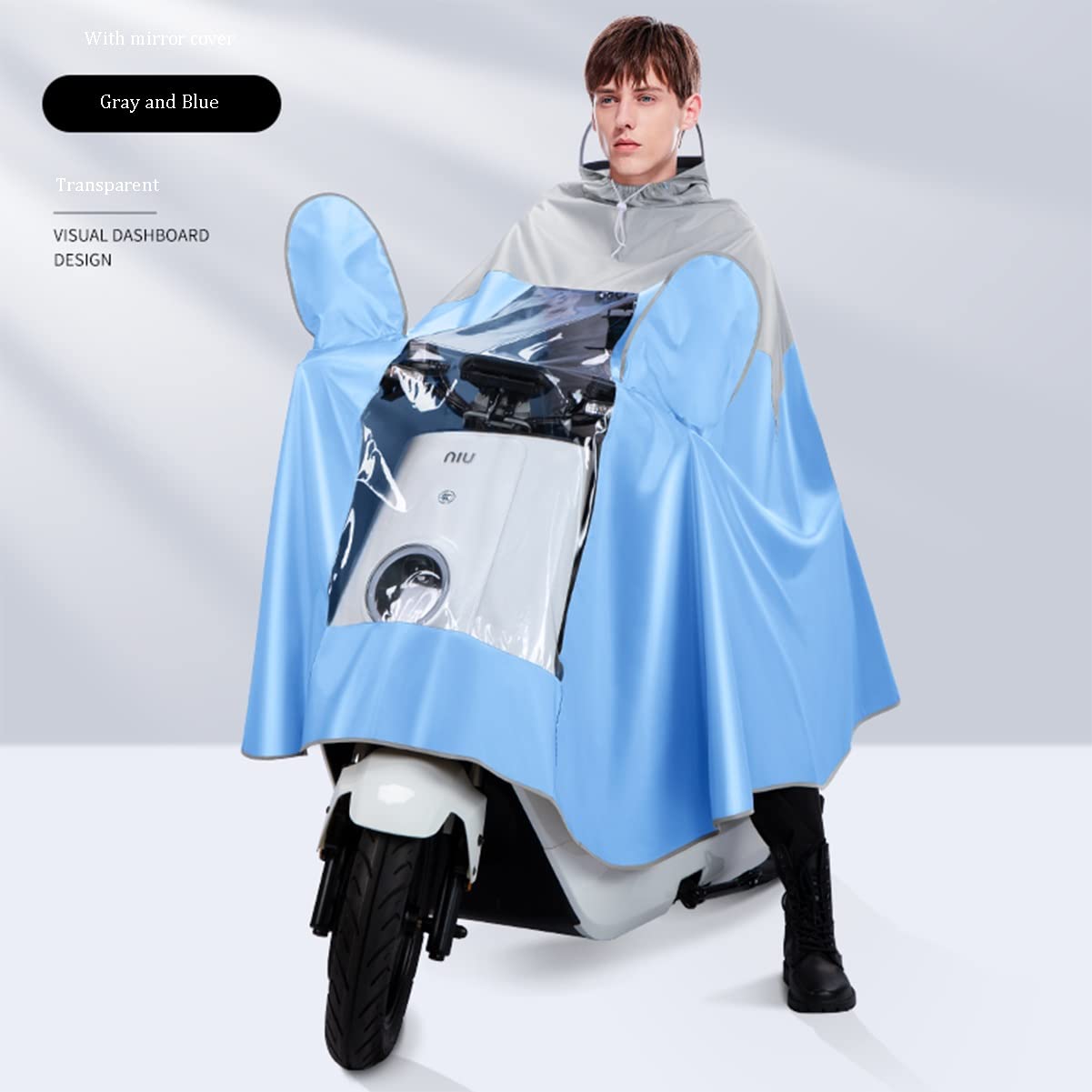 Wodoodporny rowerowy płaszcz przeciwdeszczowy, ponczo przeciwdeszczowe z kapturem, wiatroszczelna peleryna przeciwdeszczowa unisex, na rower, rower elektryczny, motocykl, osłonę przeciwpyłową na hula