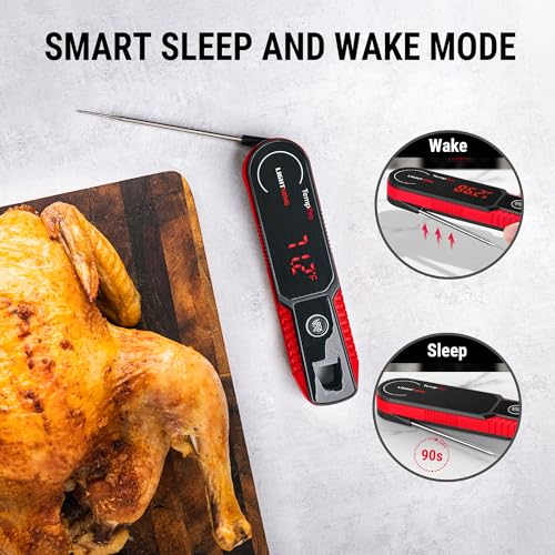 Image of TempPro Lightning 1-Sec Instant Read Meat Thermometer, Kitchen Food Thermometer with 180 Rotating Display, IP67 Waterproof Cooking Thermometer for Deep Fry Smoker BBQ Grill (Previously ThermoPro)