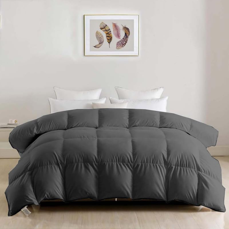 Image of ARLinen AC Comforter Quilt Blanket for All Season ac Blanket for Summer Super Soft Fluffy Comforter, 300 GSM (90 inch x 100 inch Inches /228cm x 254cm) - Double Bed Comforter|Dark Grey| TC - 400