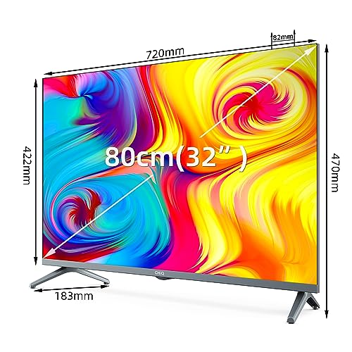 CHIQ L32H8CG 32 Zoll TV, Smart TV, FHD, Rahmenlos Metallschwarz, HDR10&HLG, Triple Tuner(DVB-T2/S2/C), Google Play, 1.5G RAM+8G ROM, Chromecast, 2.4/5G WiFi, Google Assistant, HDMI, USB, CI, Kopfhörer – Bild 4
