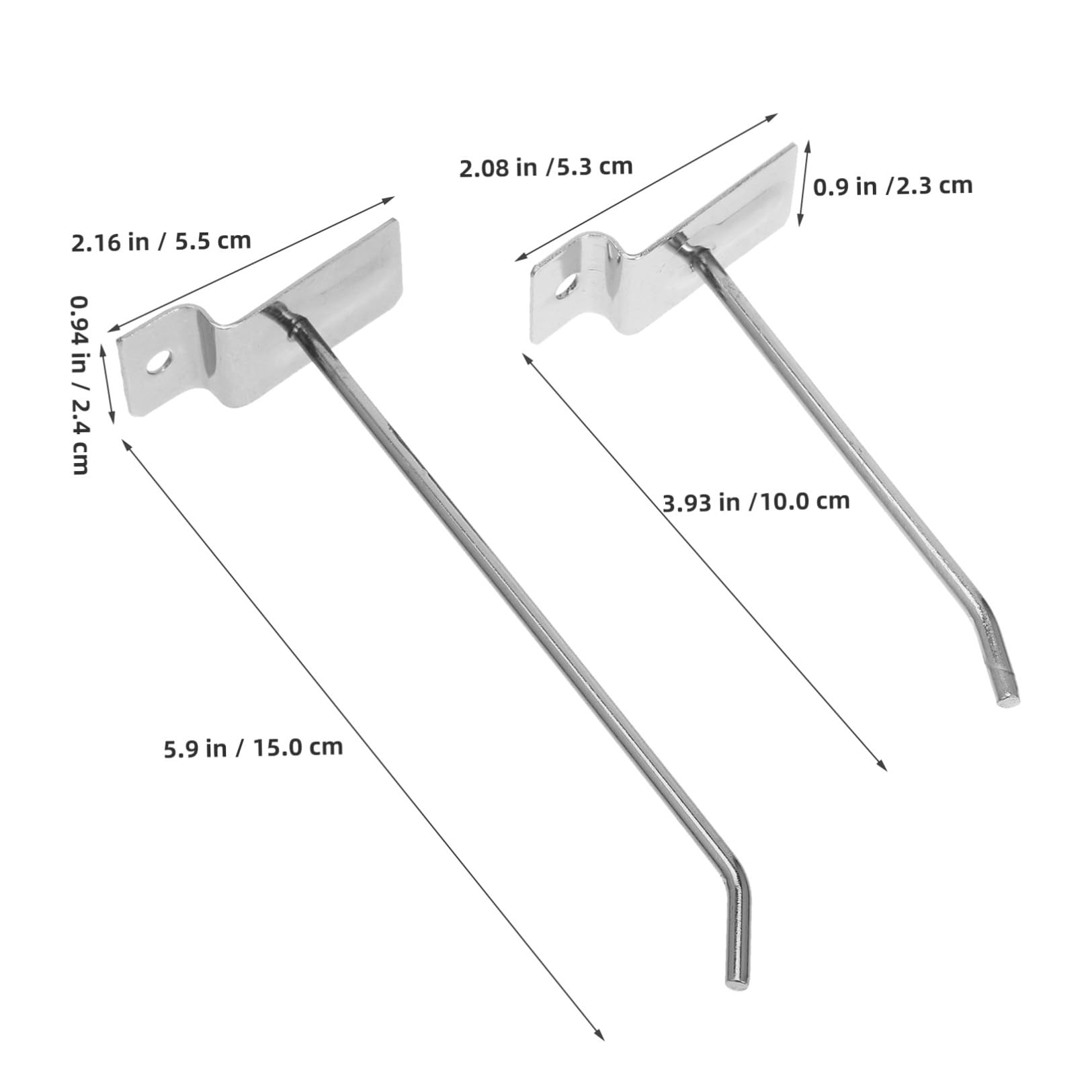 Robuste Metall Lochwandhaken 40 Stück 10 CM/15cm für Garagen und Büromaterial Aufbewahrung Haken für Lamellenwand und Werkzeughalter