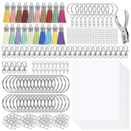 Solinorex 251‑tlg. Schrumpffolie Set Schlüsselanhänger A5 – DIY Bastel Set für Kinder & Teenager, Schrumpffolien zum Selbergestalten, Bastelzubehör & Bastelbedarf für Shrink Art