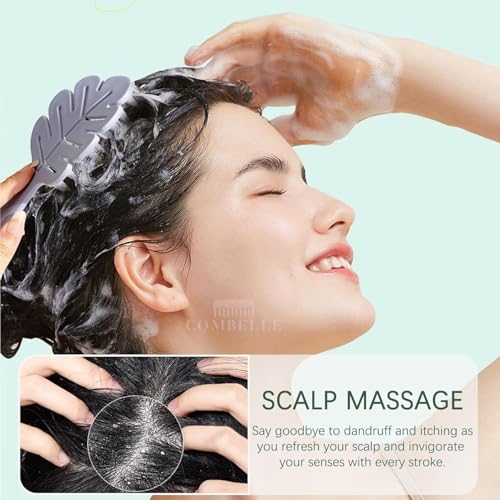 Image of COMBELLE Silicone Scalp Massager Brush for Shampoo - Hair Growth, Anti-Dandruff, Deep Cleansing, Stress Relief, Shower Head Massage Comb for Men & Women