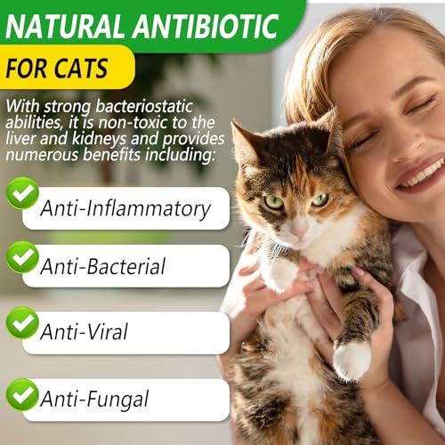 Antibiotique Naturel pour Chats Soutient Le SystèMe Immunitaire Et La Santé Osseuse, Soulage Les Allergies des Chats Convient à Toutes Les Races Et à Tous Les âGes, GoûT Poulet, 60ml – Image 3