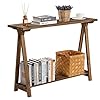 Rustory Farmhouse Console Table, Solid Wood 2-Tier Sofa Table, Rustic Entryway Table for Hallway, Entryway, Living Room, Natural Rustory Farmhouse Console Table, Solid Wood 2-Tier Sofa Table, Rustic Entryway Table for Hallway, Entryway, Living Room, Natural