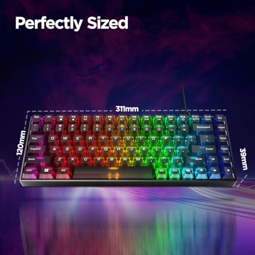 Image of Lenovo Legion K510 Mini Pro Gaming Keyboard, 16.8 Million Colors RGB Per Key, Programmable |100% Anti Ghosting Mechanical switches |Customizable| USB 2.0 Interface |3 Yr Warranty | Black + Traslusent