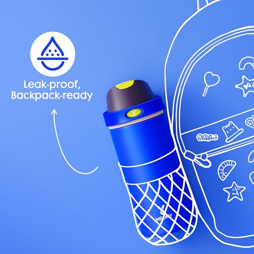 Image of 18 oz Insulated Water Bottle for Kids: Meoky Stainless Steel Water Bottle with 2-in-1 Straw and Spout Lid - Leak Proof, Cold for 24 Hours, BPA-Free for Boys School Sports, Celestial Sphere