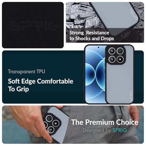 Image of SPRIG Compatible with Mi 17 Premium EdgeTone Back Cover Drop Tested Shock Proof TPU Mobile Case with Camera Protection (Black Transparent)